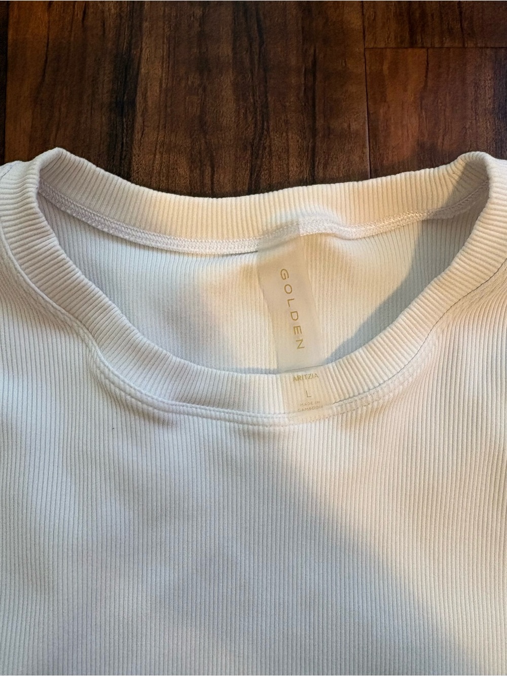 Aritzia Golden Ribbbed Tee - Picture 2 of 3